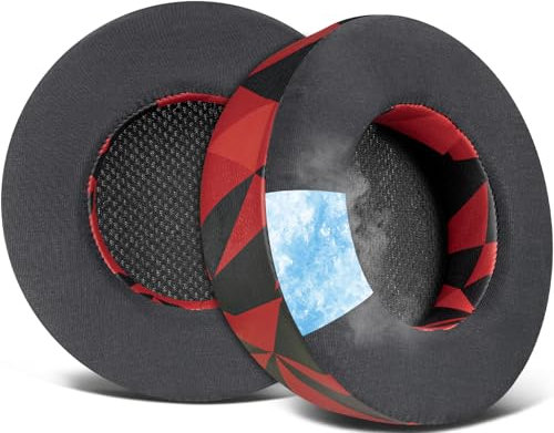 SOULWIT Cooling-Gel Ear Pads Replacement for Corsair Virtuoso RGB Wireless XT SE Gaming Headset, Earpads Cushions with High-Density Noise Isolation Foam, Added Thickness - Red Storm