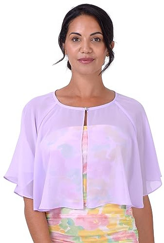 BlackButterfly weich Hochzeit Umhängetuch Abend Durchsichtiges Chiffon Überwurf Umhang Schultertuch (Flieder, Einheitsgröße)