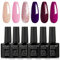 GZMAYUEN UV Nagellack Set Lila Farbe Gel Schellack Nagellack 10ML Rosa Glitzer UV Gel Lack Shellac Set, Gel Nail Polish Soak Off UV/LED Nail Polish Gift for Nail Art Salon DIY Home