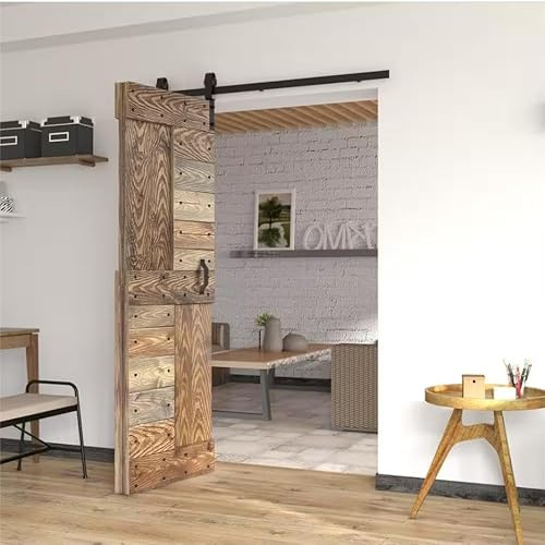 HOCONNIE 9.6FT/293cm Bi-Folding Sliding Barn Door Hardware Barn Door Kit with Sliding Door Track Save Space for 2 Doors