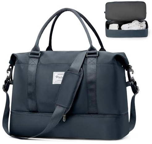 HYC00 Cabin Bag 45x36x20 for Easyjet Airlines Underseat Ryanair Cabin Bags 40x20x25 Travel Duffel Bags Carry on Hand Luggage Weekend Bag for Women and Men Hospital Overnight Holdall,Slate Gray