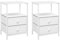 EUGAD 2er Set Nachttische mit 2 Schubladen und 1 Ablagen, 40x60x30 cm, Nachtkommode Nachtschrank Beistelltisch Couchtisch Sofatisch, aus Vliesstoff, Metall, Holz, Weiß, 0009CTG-2