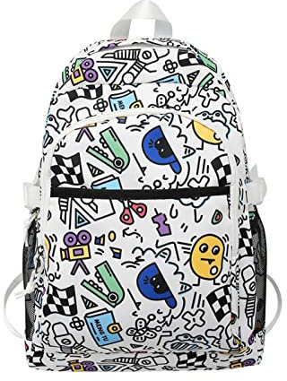 Mabta Graffiti-Rucksack für Mädchen, große Kapazität, für Studenten, niedlich, Schultasche, Teenager, Laptop-Rucksack, lässiger Tagesrucksack