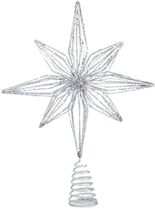 Festlicher Weihnachtsbaum aus Eisendraht, leuchtender fünfzackiger Stern, Dekoration, Ornament für Urlaubsatmosphären