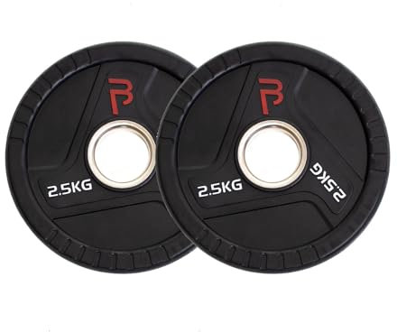BODYPOWER 2.5kg Rubber Tri-Grip Olympic Weight Plates (x2)