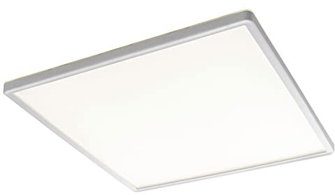 casa NOVA LED-Deckenleuchte - Silbergrau - Weiß - Kunststoff - 42 x 42 cm