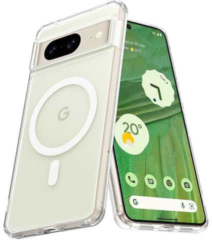 YINLAI für Google Pixel 7 Hülle Kompatibel mit Magsafe,Handyhülle Google Pixel 7 Magnetisch Transparent Leicht Dünn TPU Bumper PC Schale Cover Case Schutzhülle Google Pixel 7 6.3 Zoll,Crystal Klar