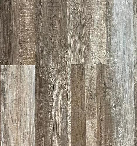 FLOREXP Vinyl-Bodenbelag – Linoleum-Bodenbelag mit Holz-Effekt,abziehen und aufkleben,Bodenfliesen,selbstklebend,2.0mm 1 Stück 6x6,wasserdicht, für Küche, Wohnzimmer- (Eichen Block)