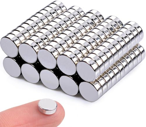 100pcs Neodymium Magnets - Extra Strong, Small Round Magnets for Whiteboards, Crafts, Fridge, DIY, Notice Boards - 6x2mm