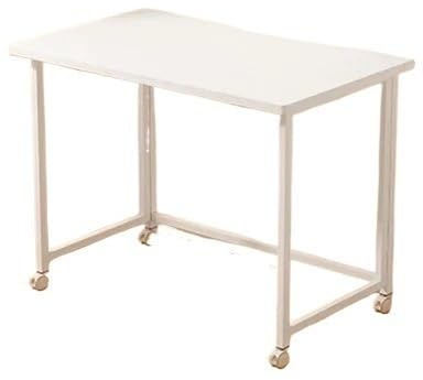 Removable Laptop Table Portable Office Desk Home Office Removable Table Mobile Sturdy Laptop Desk End Bed Sofa Couch Coffee Table Rolling Shaped Writing Computer Workstation For Home Office(White 120c