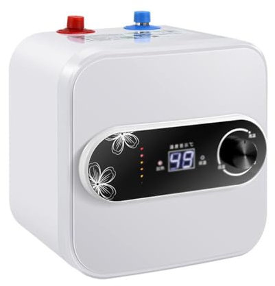 8 L Water Storage Instant Electric Water Heater Rapid Heat Insulation Digital Display Thermostat Knob Control Up Water Inlet
