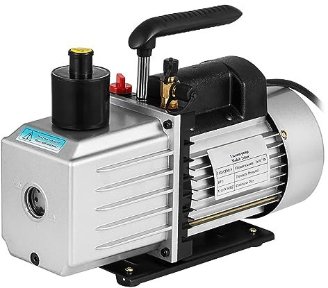 Vacuum Pump, Vacuum Pump 1HP Two Stage HVAC Rotary Vane Degassing Processing Air Conditioning Auto AC Refrigerant Vacuum Pump 2-Stage(10CFM 1HP)