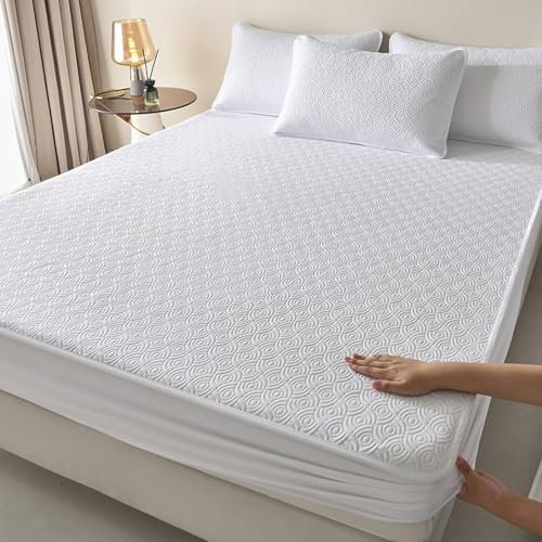 KLUOT Inkontinenz spannbettlaken 150 x 200 + 30 cm Voll atmungsaktiver Bettlaken Super saugfähig, Atmungsaktive Matratzenbezug Wasserundurchlässiger Matratzen-Schutz Nässeschutz Spannbetttücher