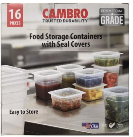 Cambro Freshpro Mini Food Storage Container Set with Lid, Translucent 8 sets