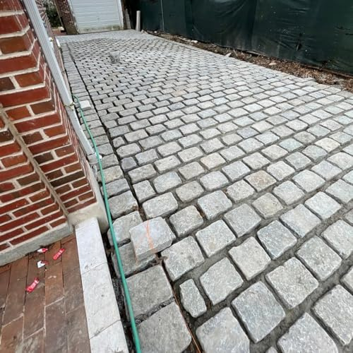 Gray Granite Cobblestone (Belgian Block) – 10x7x4”+/- Average Nominal Dimensions – Durable Paving Stone for Driveways, Patios & Garden Edging – 30 Lbs