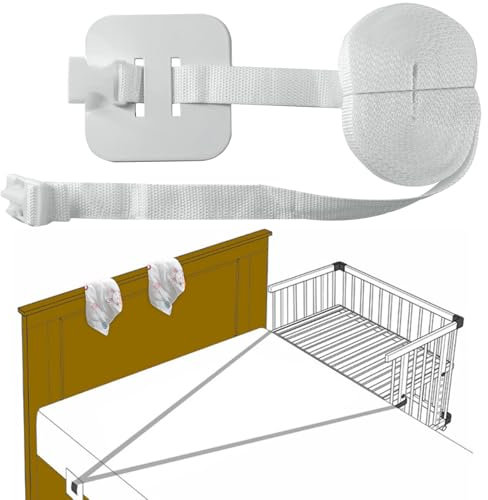 BORISCA Beistellbett Befestigung 8M, Gurt für Baby Beistellbett mit 2 Baby Speichel Handtuch, Beistellbett Gurt Befestigung Universal Gurt für Beistellbett Boxspringbett zum Verankern