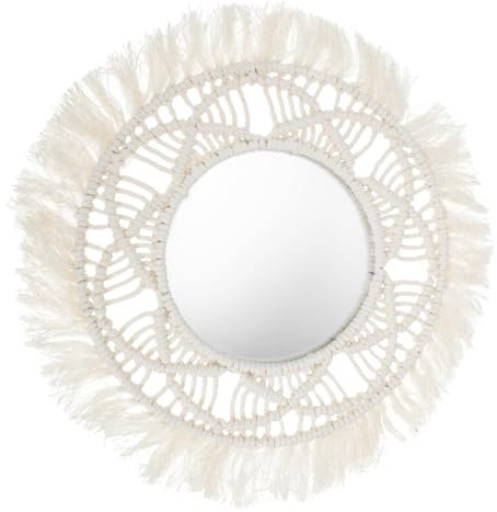 Gatuida Boho Wandteppichspiegel Baumwolle Gewebt Hängend Dekorativer Gobelin Spiegel Mit Hochauflösendem Glas Für Wohnkultur Wohnzimmer Schlafzimmer