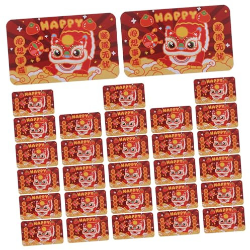 HONITANO 30 Stück Rubbellos-Geschenkkarte Spiele des neuen Jahres Partyspiele für das neue Jahr für familienspiele glückskarten Neujahrskarten Neujahrsgeschenke Papier rot