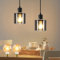 ZMH 2er LED Pendelleuchte Esstisch Hängelampe - Vintage Glas Hängeleuchte E27 Retro 1 Flammig Esstischlampe Schwarz Pendellampe für Wohnzimmer Schlafzimmer Esszimmer Küche, 2 x G80 Glühbirne inkl.