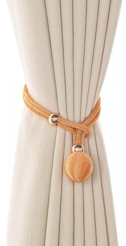 Embrasse Rideau Attache-Rideau Réglable Cordon De 54cm en Tissu pour Salon Et Chambre À Coucher Orange