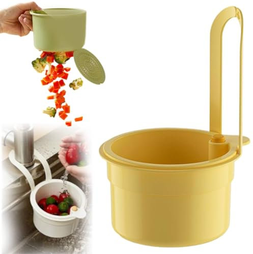 Panier d'évier à presser automatique pour évier de cuisine, auto-nettoyant pour évier de cuisine, récupérateur de déchets alimentaires à suspendre, récupérateur de déchets d'évier pour restes