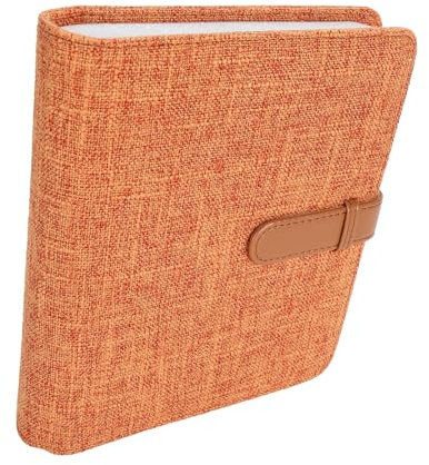 RASTKY Leinen Hardcover 3 Zoll Fotoalbum Große Kapazität Universal 288 Fotos mit Leinencover Album, Fit für 12 11 7 (ORANGE)