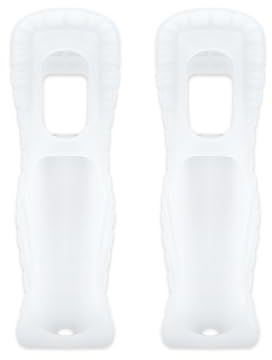 HAICN Lot de 2 coques de protection souples en silicone pour manette de jeu Wii Blanc