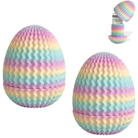 SIXHAOBU 2Pcs Laberinto de Huevos de Pascua en 3D Colorido Compartimento Oculto, Pascua Divertida Tarea de Reutilizable, Sorpresa para Dinero, Caja de puzle para