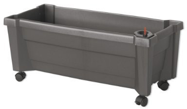 KHW 11258 Pflanzkasten Calypso mit Bewässerungssystem und Rollen 79 cm lang, 34 cm breit, 33 cm hoch, anthrazitfarben, 1Stck