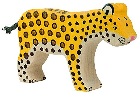 Holztiger Leopard Figure, 13.49 x 2.79 x 8.79 cm