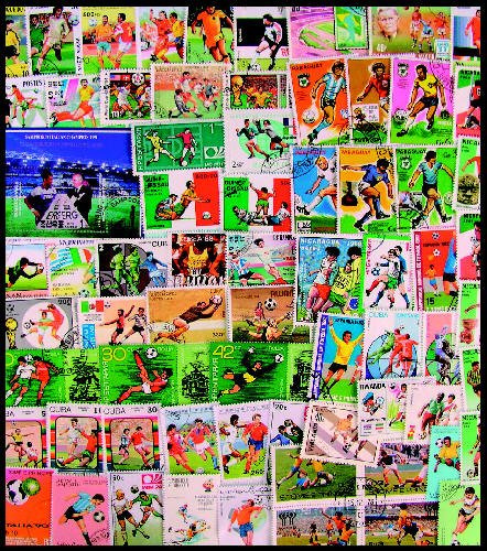 Goldhahn Motivkollektion Fußball plus Spezialalbum Briefmarken für Sammler