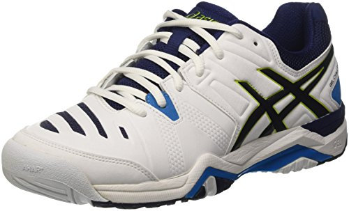 ASICS Herren Gel-Challenger 10 Gymnastikschuh, Weiß Weiß Limette Indigo Blau, 40 EU