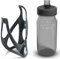 Cube HPP Cage - Matte Grey & Grip Bottle - Black, 500ml / Water Drink Flask Vessel Bidon Holder Mount Bracket Kit Lightweight Plastic Drinking Hydration Biking Bike Riding Frame Accessories
