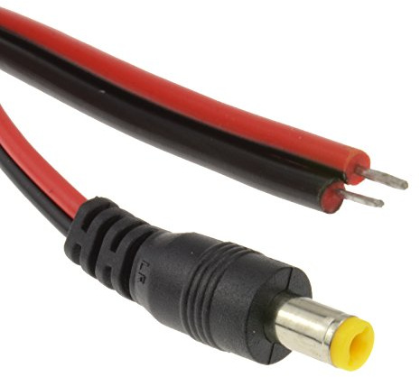 kenable DC PIGTAIL Power Plug 5.5 x 2.1mm to Bare Ends For CCTV Cable 0.3m