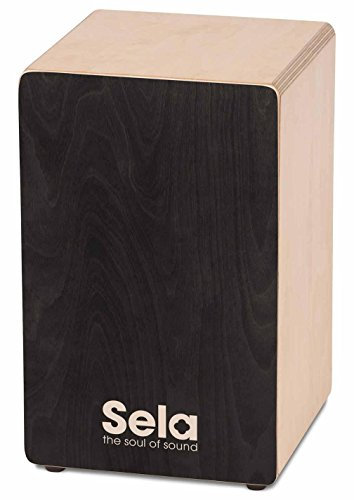 Sela SE 118 Primera Black - Cajon für Einsteiger und Fortgeschrittene - inkl. Sela Snare System, 12 mm Birkenkorpus, spielfertig aufgebaut, Made in Germany