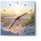 Modern Wanduhr Düne Strand Meer 40x40cm Quadrat Groß Wand Uhr Glas Analog Zimmeruhren Küche Büro Wohnzimmer Glasuhr Wall Clock Dekoration Design Wanddekoration Küchenuhr C3AC40x40-3989