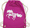 Turnbeutel Rucksack - Pferde - Taschen - Wild und Frei Pferdemotiv - Unisize - Fuchsia - reiterzubehör stalltasche pferd pferdeliebhaber sporttasche c pferdebeutel reiten tasche pferderucksäcke