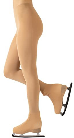 CALZITALY Damen Professionelle Overboot Strumpfhosen Rollkunstlauf und Eiskunstlauf | Beige, Schwarz | S, M, L | 70 DEN | Made in Italy (M, Hautfarbe)