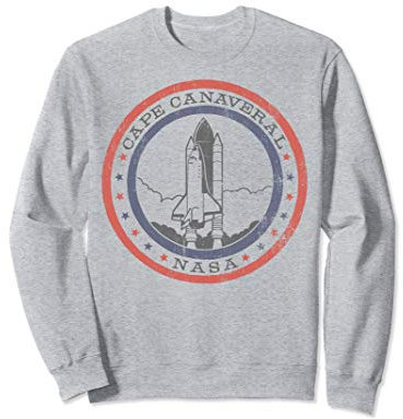 NASA Cape Canaveral Lift Off Red And Blue Poster Sweatshirt