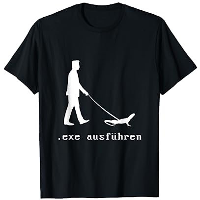 Lustige Admin Geschenke Sys Admin Dev Ops Programmierer Informatiker EXE Ausführen T-Shirt Schwarz Unisex S