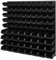 Stapelboxen Wandregal 772 x 780 mm - Lagersystem Sichtlagerkästen Schüttenregal - Wandplatten 82 Stück Schwarz Boxen