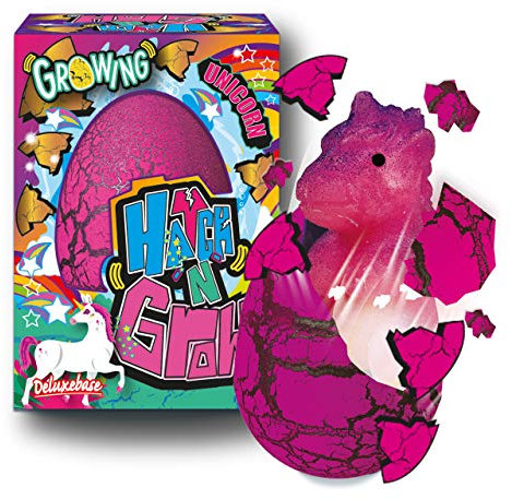 Hatch n Grow - Einhorn von Deluxebase. 11cm großes, wachsendes und schlüpfendes Ei mit Einhornspielzeug. Legen Sie es ins Wasser um zu sehen wie Sich das magische Spielzeug verwandelt