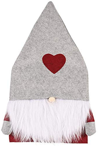TOYANDONA Weihnachten Stuhlhussen Wichtel GNOME Plüsch Bart Tomte Figur Mütze Hut Stuhlbezug Stuhl Rücken Beschützer Stretchhusse für Haus Stuhl Esszimmer Hochzeit Partys Bankett Deko