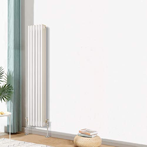 Blümme Traditional Cast Iron Vertical Radiator 3 Column Central Heating Radiators White 1500 x 290mm