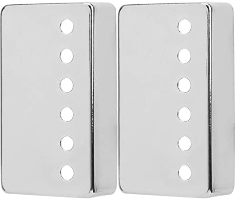 Paquete de 2 fundas para pastillas Humbucker de guitarra eléctrica de 50 mm y 52 mm, funda para pastillas de marco de pastilla de guitarra compatible con la guitarra eléctrica Les Paul(Plata)