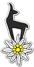 Edelweiß-Gams Bergsteiger Abzeichen Blume Aufkleber Auto Sticker 6x3cm #A5620