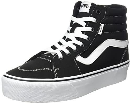 Vans Filmore Hi Platform Zapatillas Para Mujer, Canvas Black/White, 38.5 EU