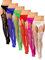Syhood 6 Medias (Negro, Zafiro, Verde Fluorescente, Rojo Brillante, Rosa, Blanco)