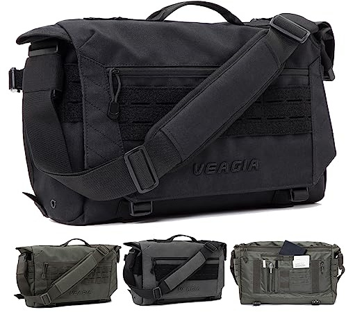 VEAGIA Umhängetasche Laptoptasche Aktentasche Tactical Style mit abnehmbarem Schultergurt Laptop-Schultertaschen(43x30x13cm)