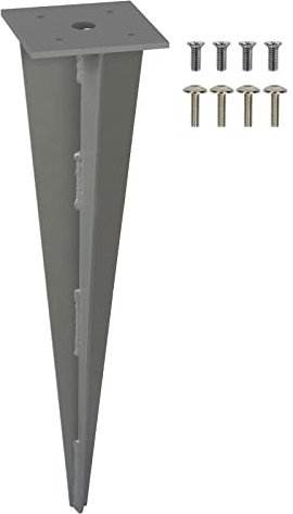 LARMNEE Erdanker, Bodenhalterung für Seitenmarkisenpfosten, Bodenanker, Bodendübel, Seitenmarkisen, Grau EBE01DM02